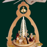 Glaesser - Bell Shaped pyramid for tea light-Birth of Jesus Christ